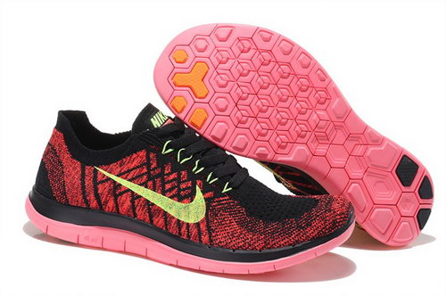 Nike Free Flyknit 4.0 Womens Shoes Red Black Green Hot Usa